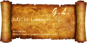 Gáli Lambert névjegykártya